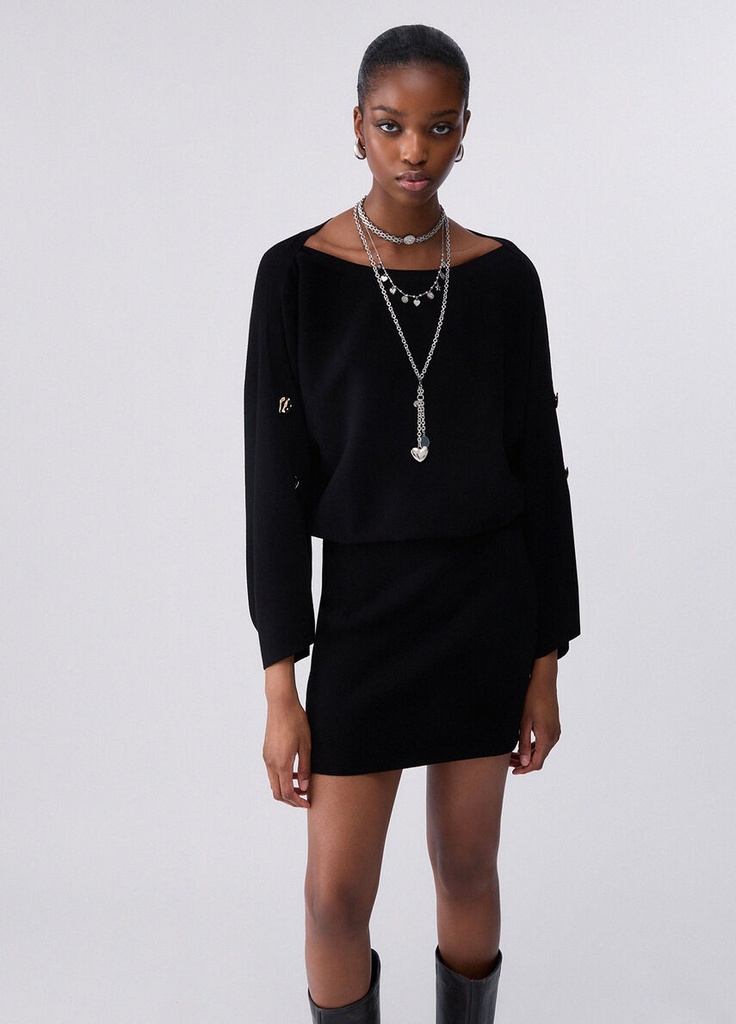 I26 VESTIDO CORTO BOTONES JOYA (XS)