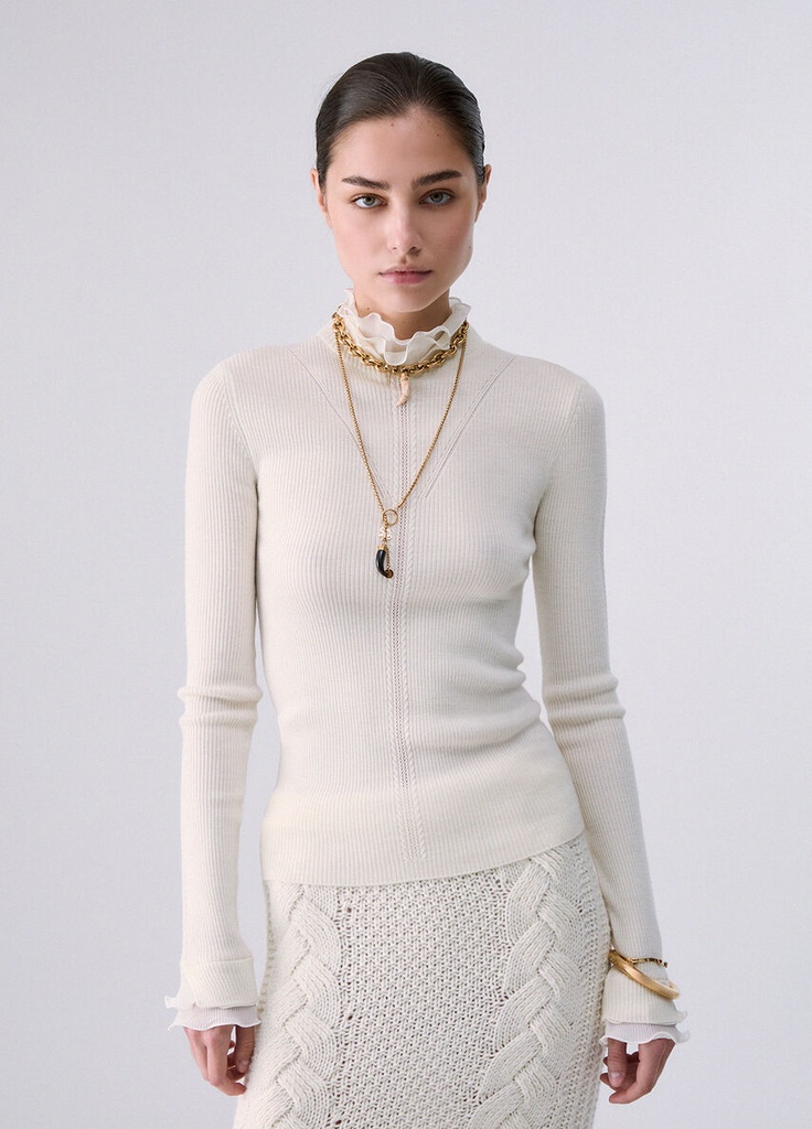 I26 JERSEY CISNE CON VOLANTES (Blanco, S)